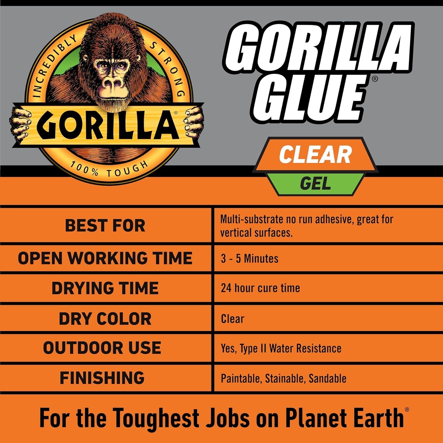 Gorilla Glue Clear Glue Gel, 1.75-oz. Tube (113455)