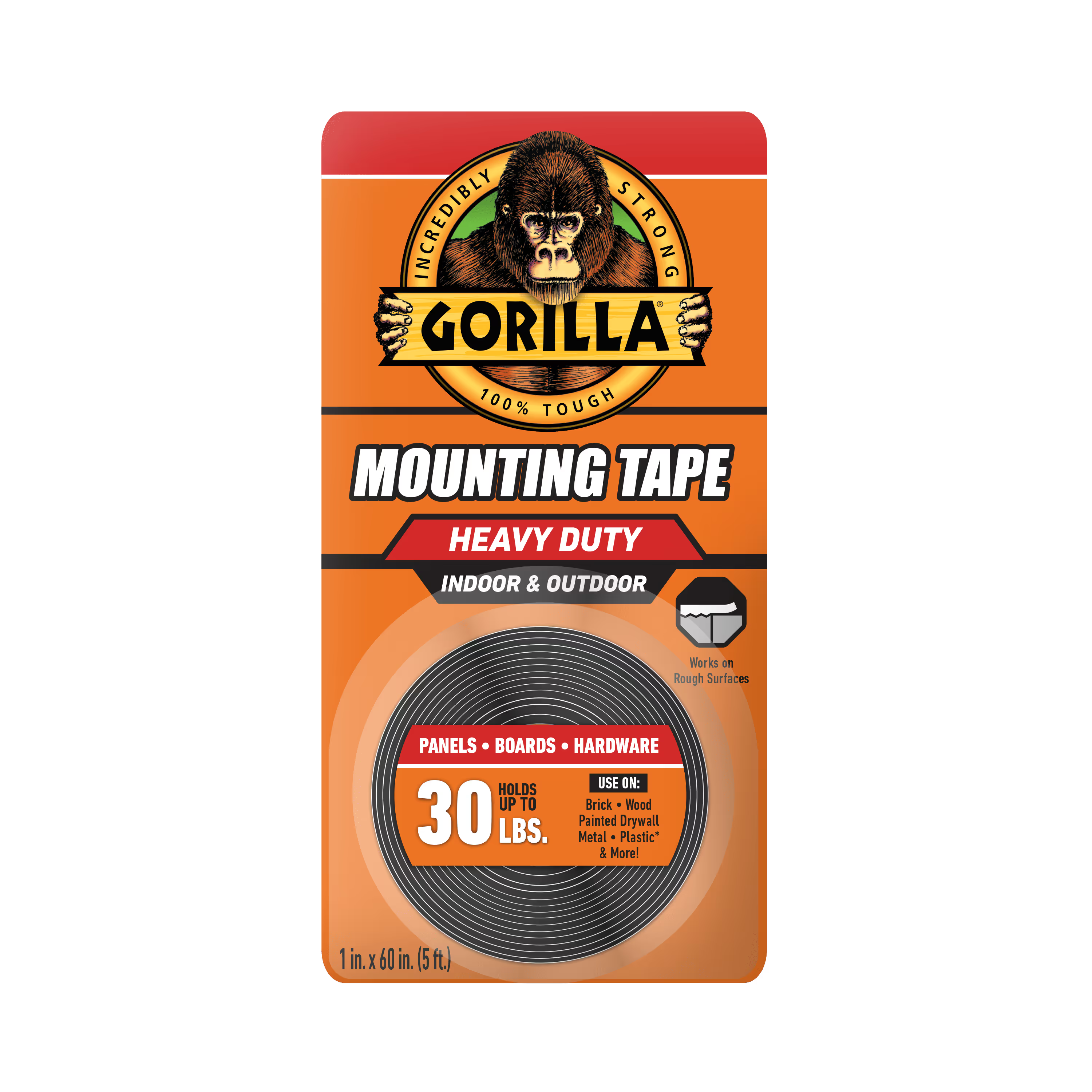 Gorilla Glue Black HD Mounting Tape 30-lbs., 1-in. x 60-in. (6055002)