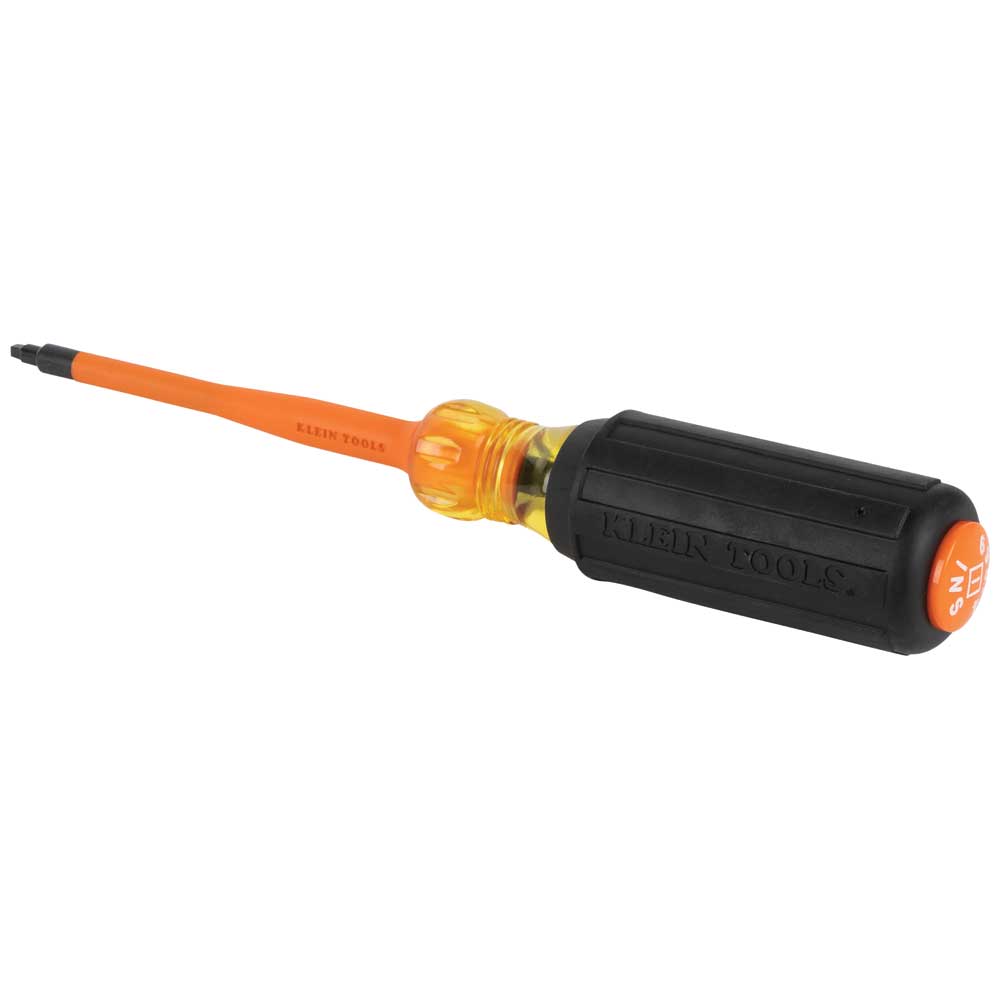 Klein slim-tip insulated square #1 screwdriver angled view