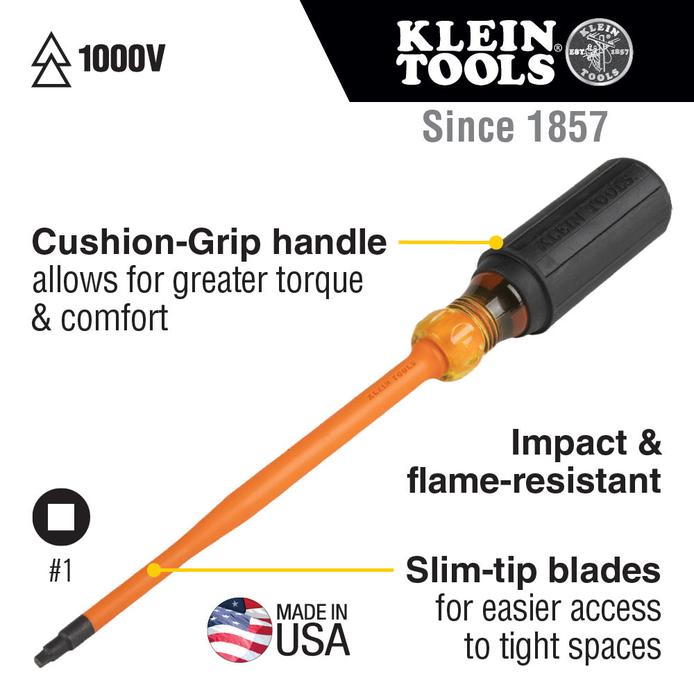 Klein slim-tip insulated screwdriver feature detail