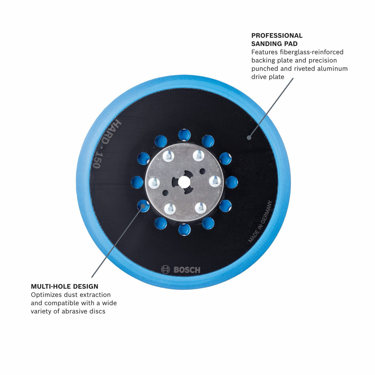 Bosch RSM6046 6 In. Hard Hook-and-Loop Multi-Hole Sanding Pad
