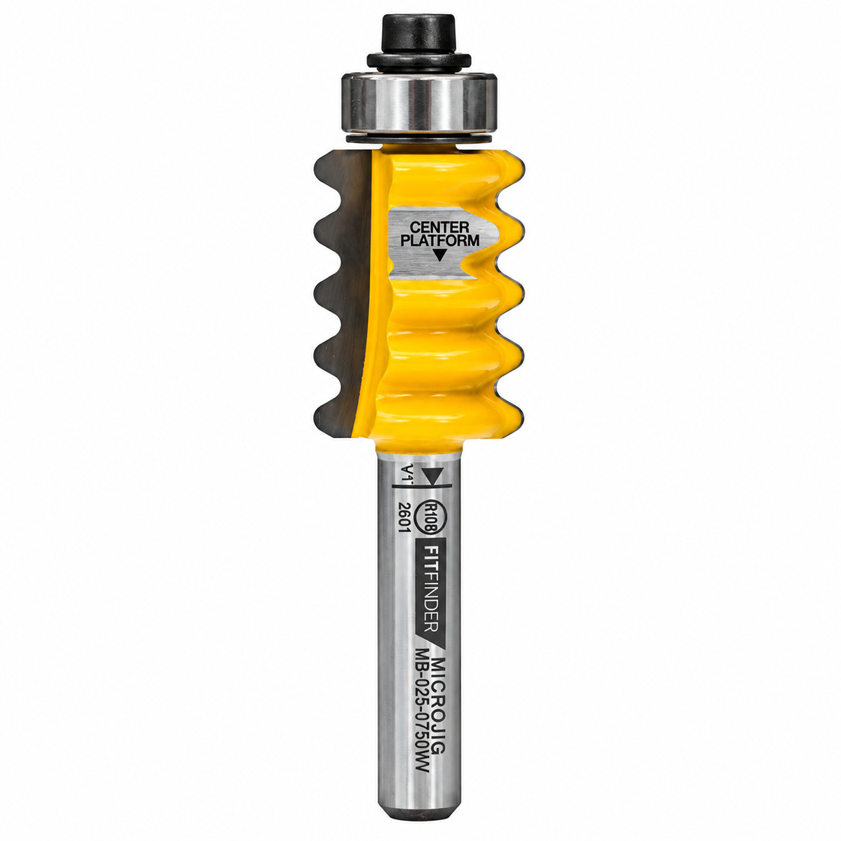 Micro Jig FITFINDER 3/4-in. Wave Reversible Glue Joint Router Bit, 1/4-in. Shank