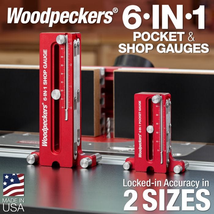 Woodpeckers 6N1SHOP-24 6-IN-1 Shop Gauge w/ Rack-It