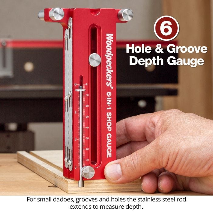 Woodpeckers 6N1SHOP-24 6-IN-1 Shop Gauge w/ Rack-It