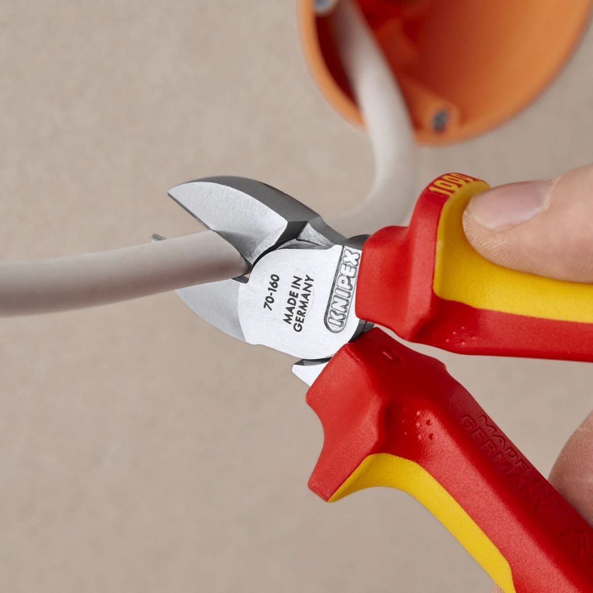 Knipex 70 06 160 T Diagonal Cutters-1000V Insulated-Tethered Attachment