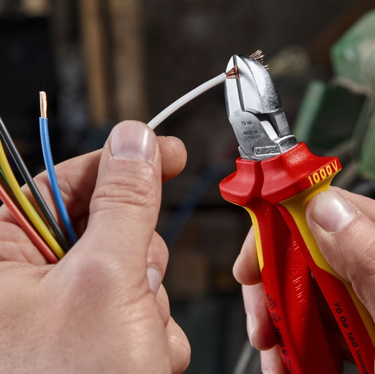 Knipex 70 06 160 T Diagonal Cutters-1000V Insulated-Tethered Attachment