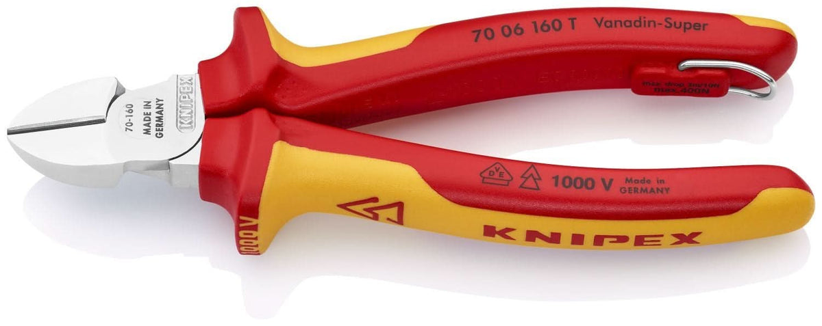 Knipex 70 06 160 T Diagonal Cutters-1000V Insulated-Tethered Attachment