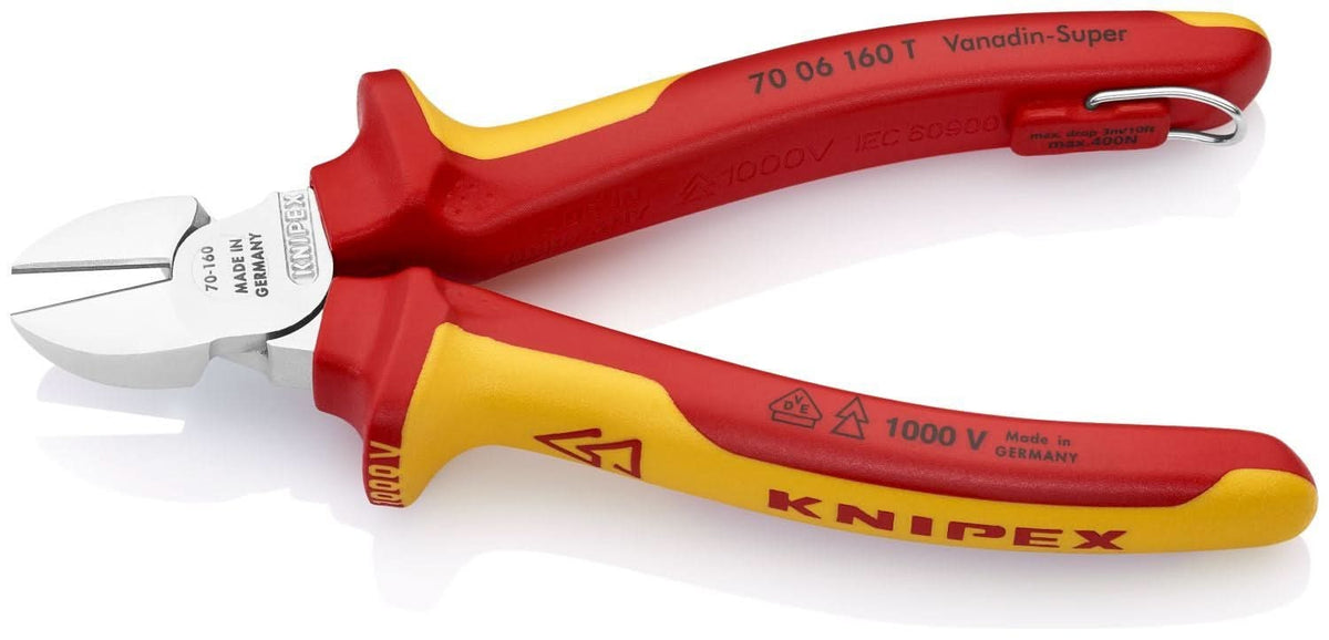 Knipex 70 06 160 T Diagonal Cutters-1000V Insulated-Tethered Attachment
