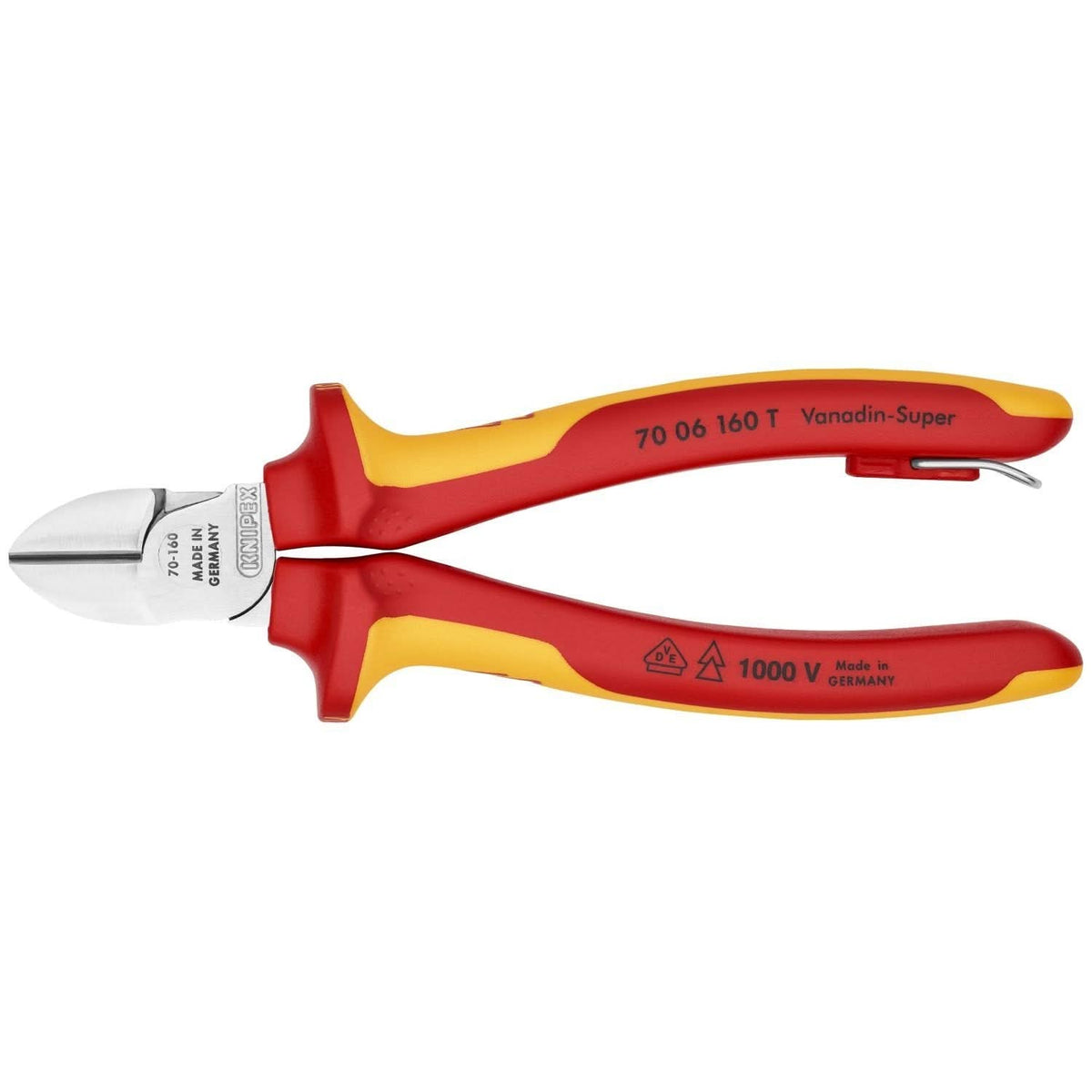 Knipex 70 06 160 T Diagonal Cutters-1000V Insulated-Tethered Attachment