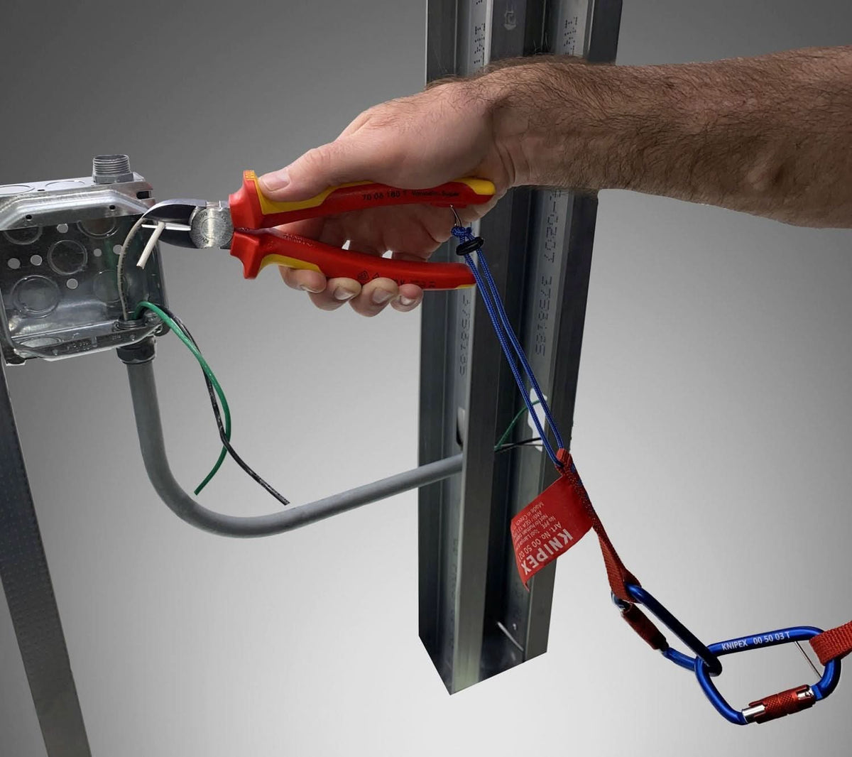 Knipex 70 06 180 T Diagonal Cutters-1000V Insulated-Tethered Attachment