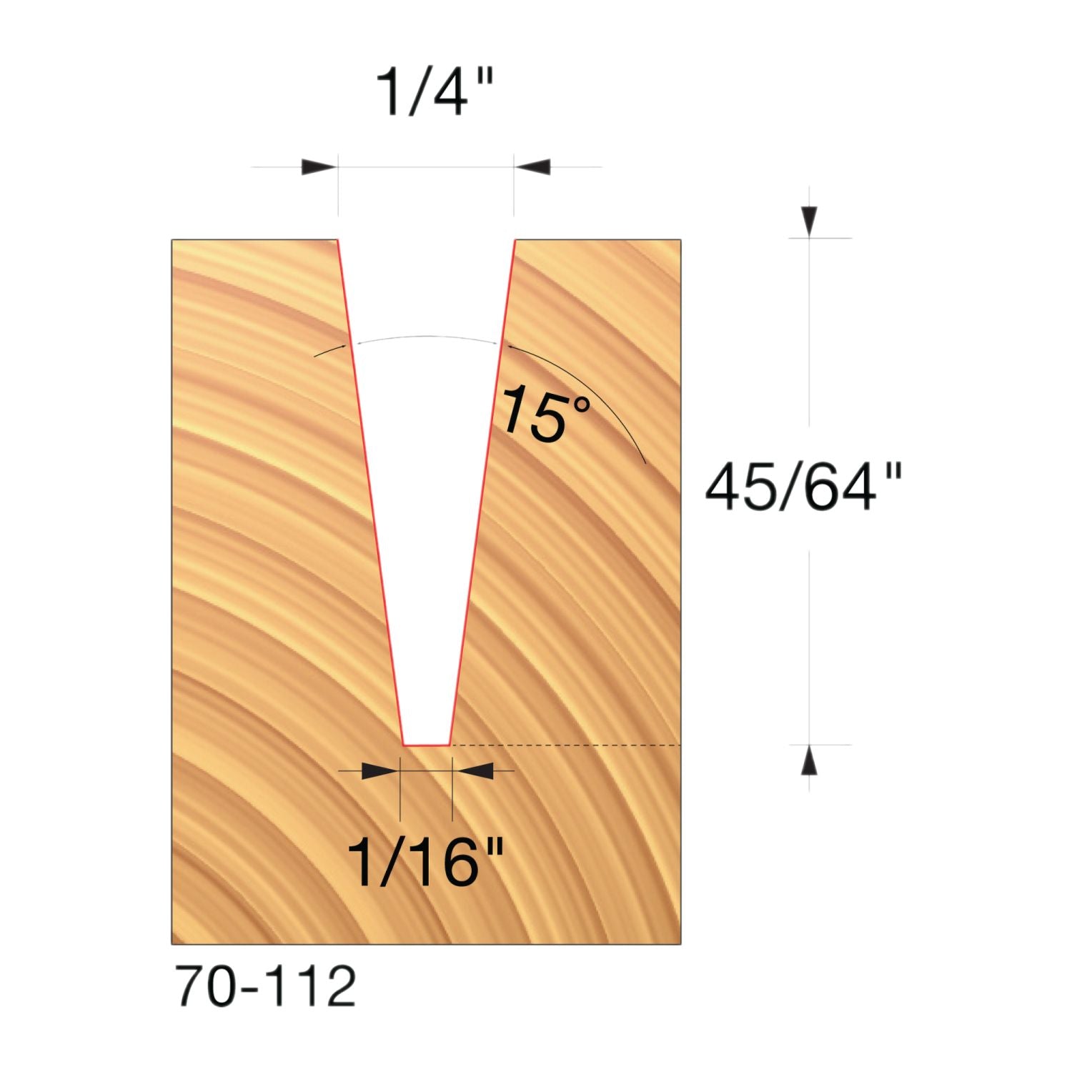 Freud 70-112 7.5&deg; x 1/4" Engraving V-Groove