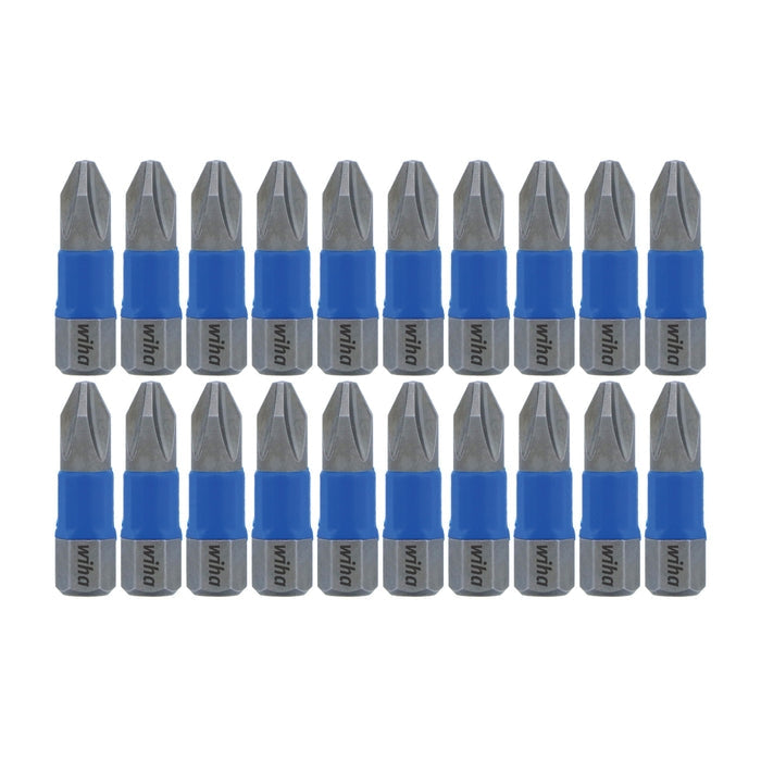 Wiha 70042 TerminatorBlue Impact Bit, Phillips #2, 1 in. (20-Pack)