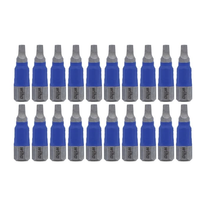 Wiha 70065 TerminatorBlue Impact Bit, Square #2, 1 in. (20-Pack)