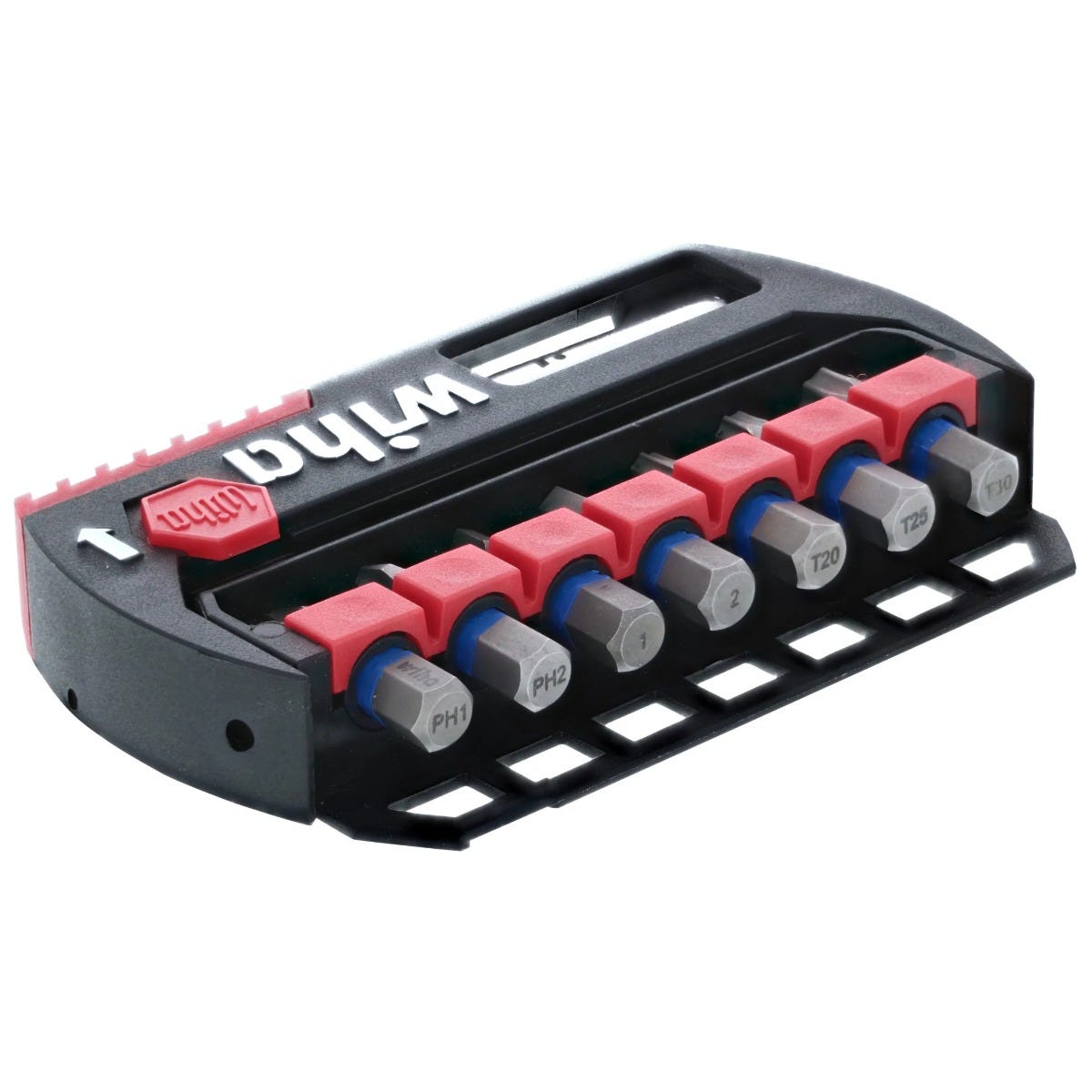 Wiha 70098 8-Piece TerminatorBlue 1" Impact Bit Set with Magnetic Bit Holder