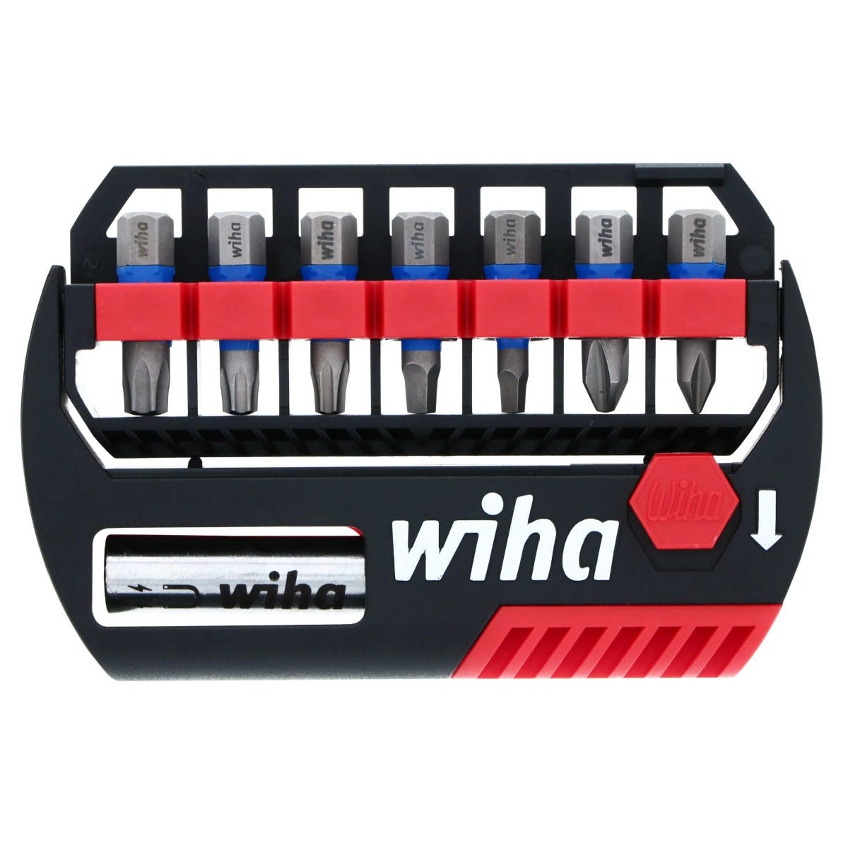 Wiha 70098 8-Piece TerminatorBlue 1" Impact Bit Set with Magnetic Bit Holder