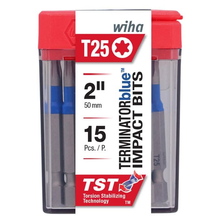 Wiha 70260 TerminatorBlue Impact Bit, Torx T25, 2 in. (15-Pack)
