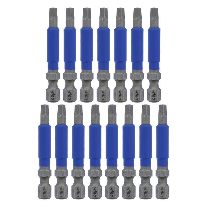 Wiha 70265 TerminatorBlue Impact Bit, Square #2, 2 in. (15-Pack)