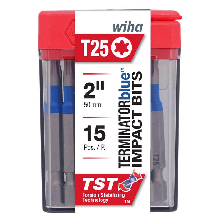 Wiha 70269 TerminatorBlue Impact Bit, Phillips #2, 2 in. (5-Pack)