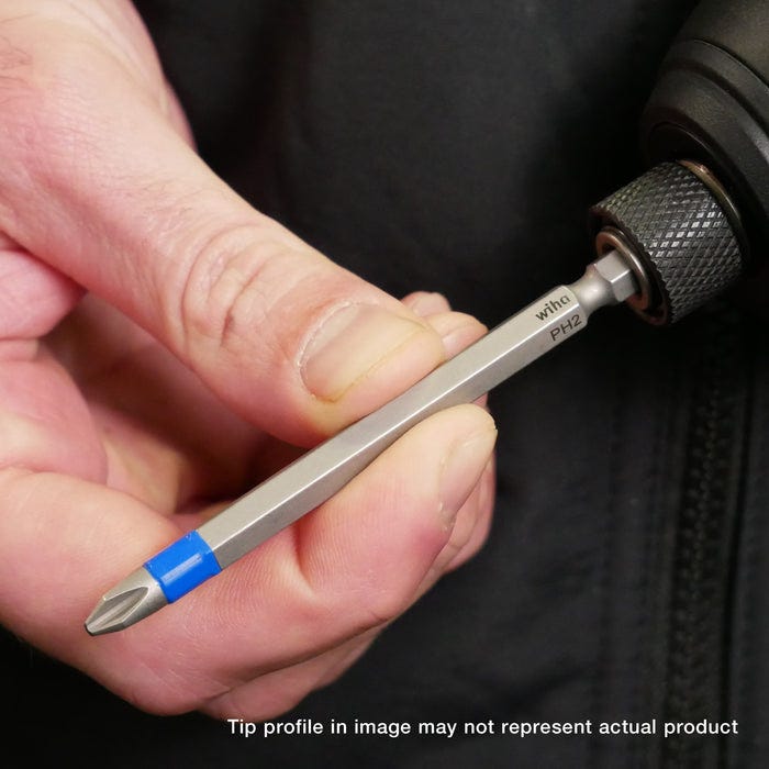 Wiha 70302 TerminatorBlue Impact Bit, Phillips #2, 3.5 in. (2-Pack)