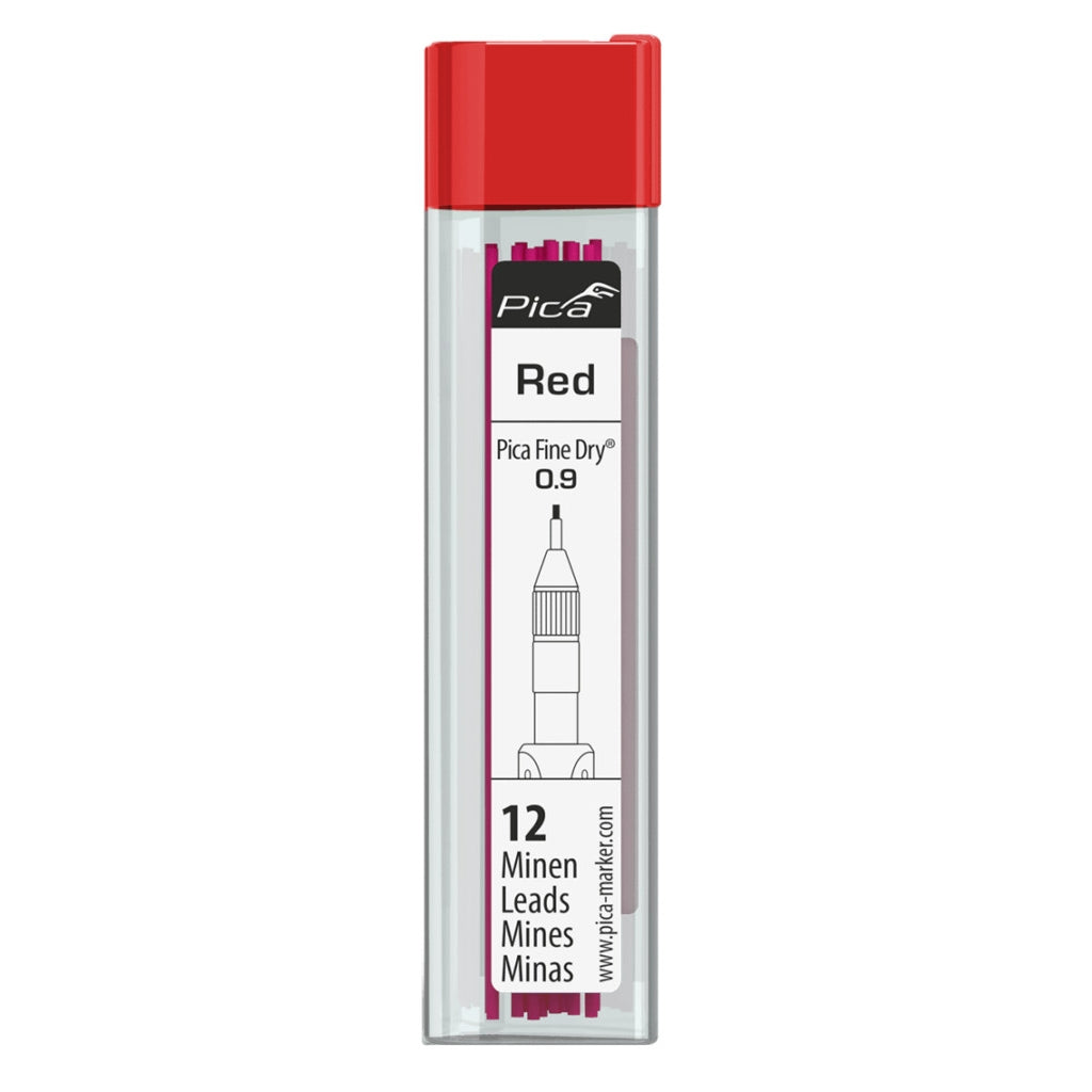 Pica Fine Dry Refill, Red (12-Pack)