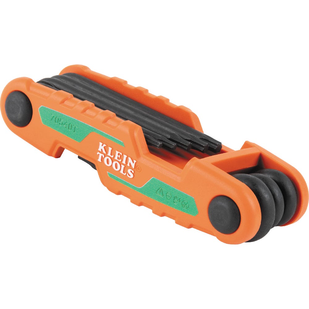 Klein Tools 70540T Compact Folding Hex Key Set, 8-Key, TORX Sizes