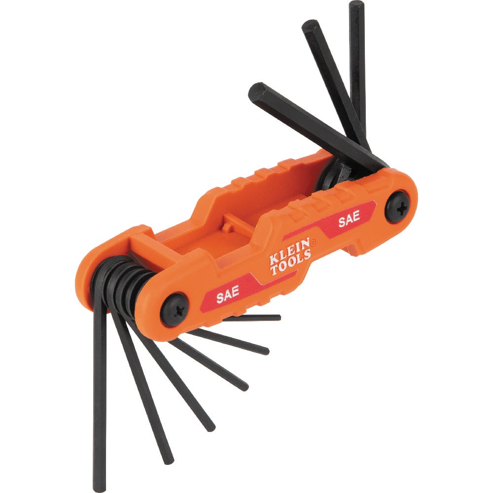 Klein Tools 70542 Compact Folding Hex Key Set, SAE and Metric