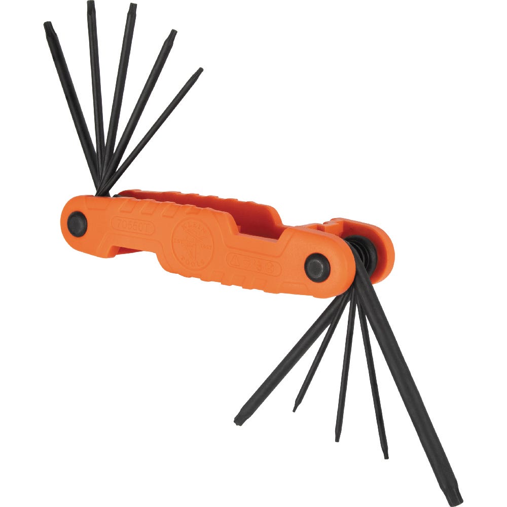 Klein Tools 70550T Pro Folding Hex Key Set, 10-Key, TORX Sizes