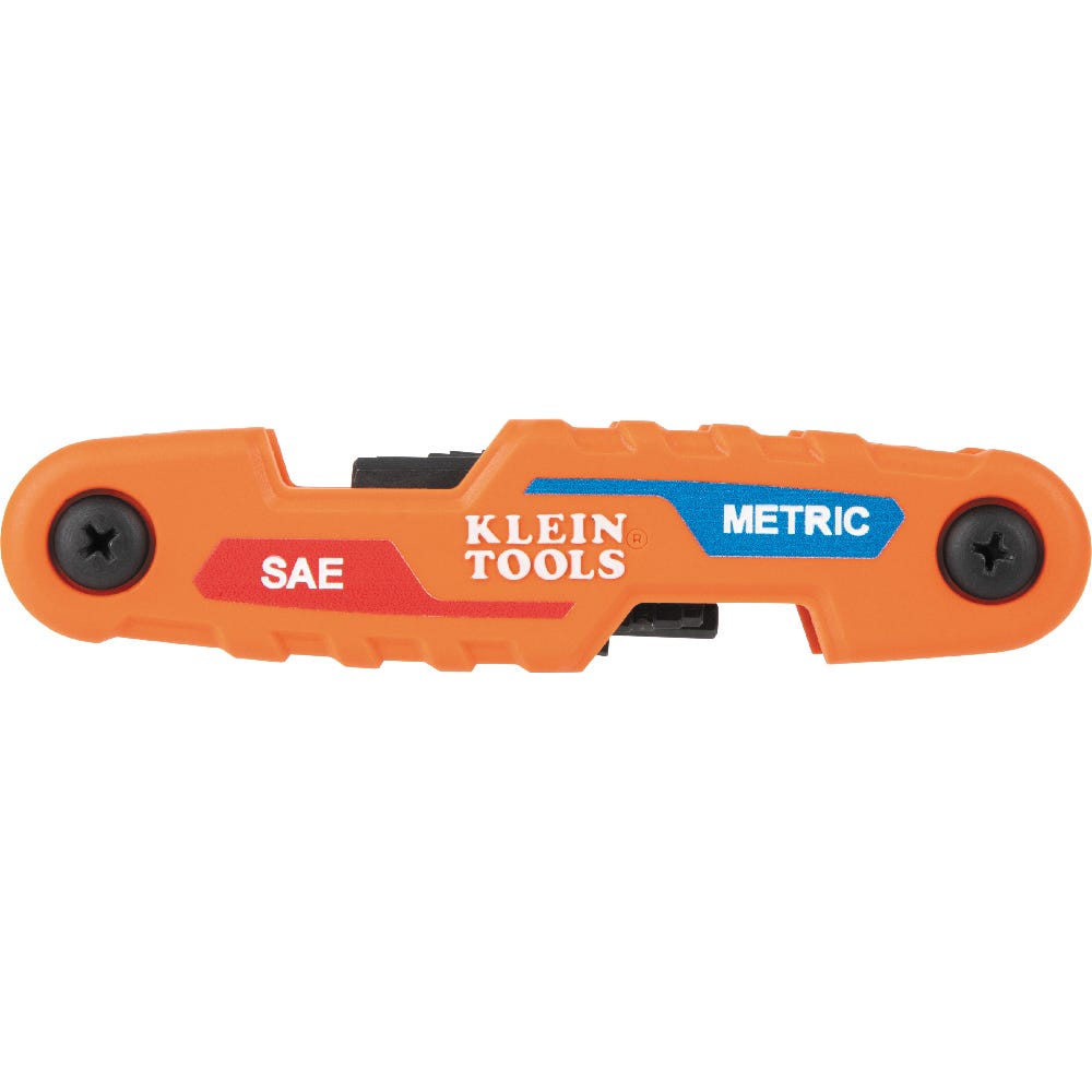 Klein Tools 70590 Compact Folding Hex Key Set, 12-Key, SAE, Metric Sizes