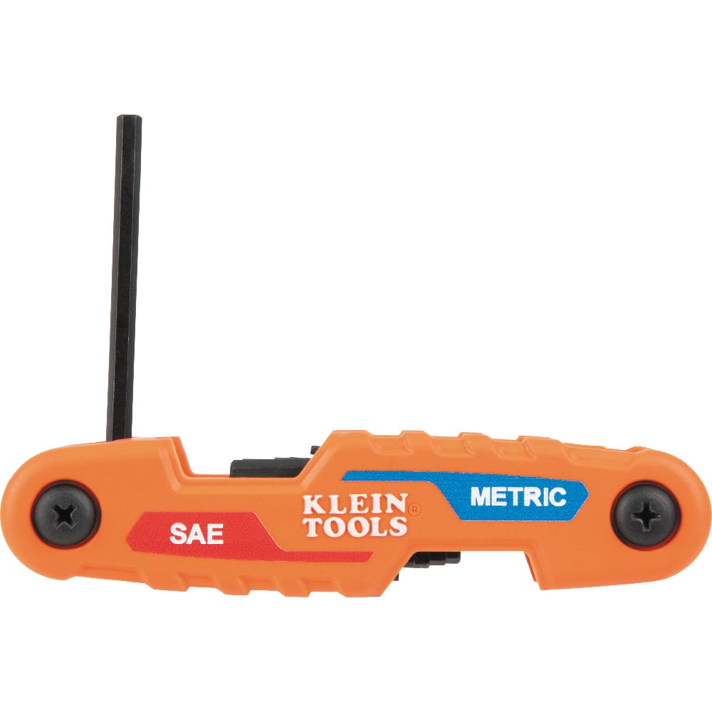 Klein Tools 70590 Compact Folding Hex Key Set, 12-Key, SAE, Metric Sizes