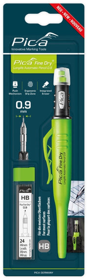 Pica Fine Dry 7070 Longlife Automatic 0.9mm Pencil and Replacement Lead Bundle
