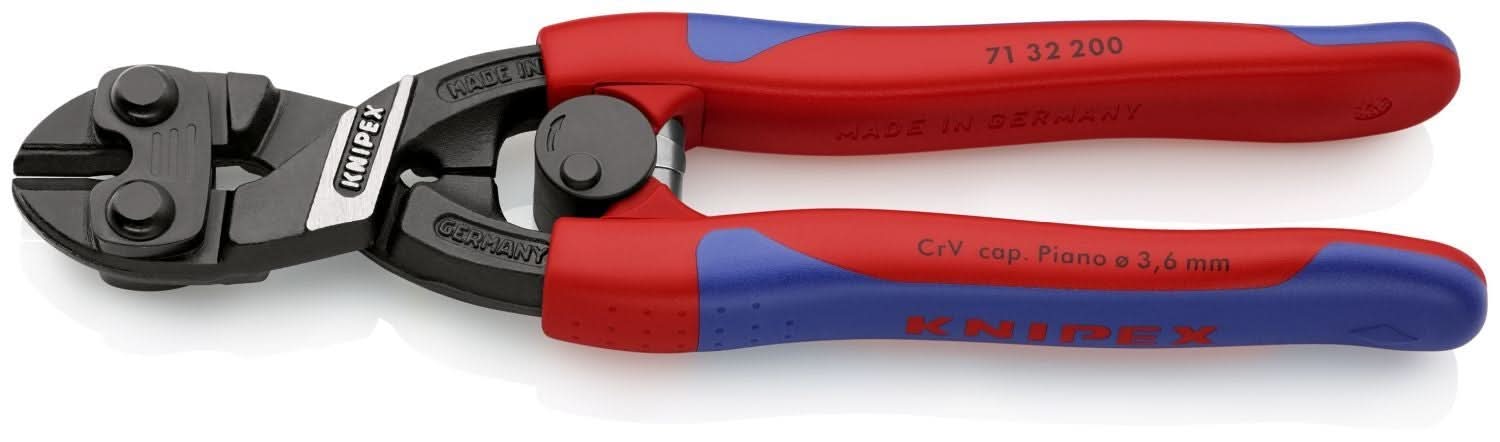 Knipex 71 32 200 CoBolt High Leverage Compact Bolt Cutters-Notched Blade