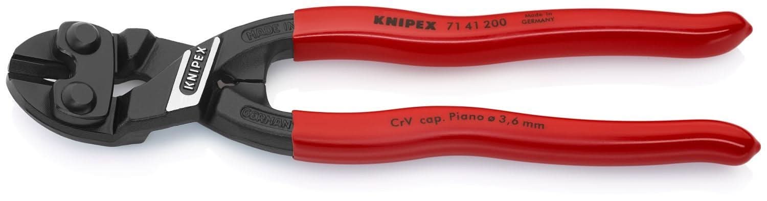 Knipex 71 41 200 CoBolt High Leverage 20&deg; Angled Compact Bolt Cutters-Notched Blade