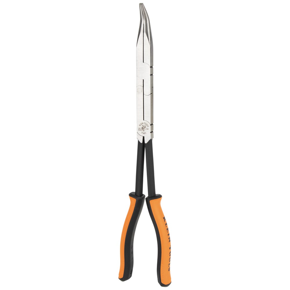 Klein Tools 71401 Pliers, Long Reach Needle Nose Pliers, Bent Nose, 13 in.