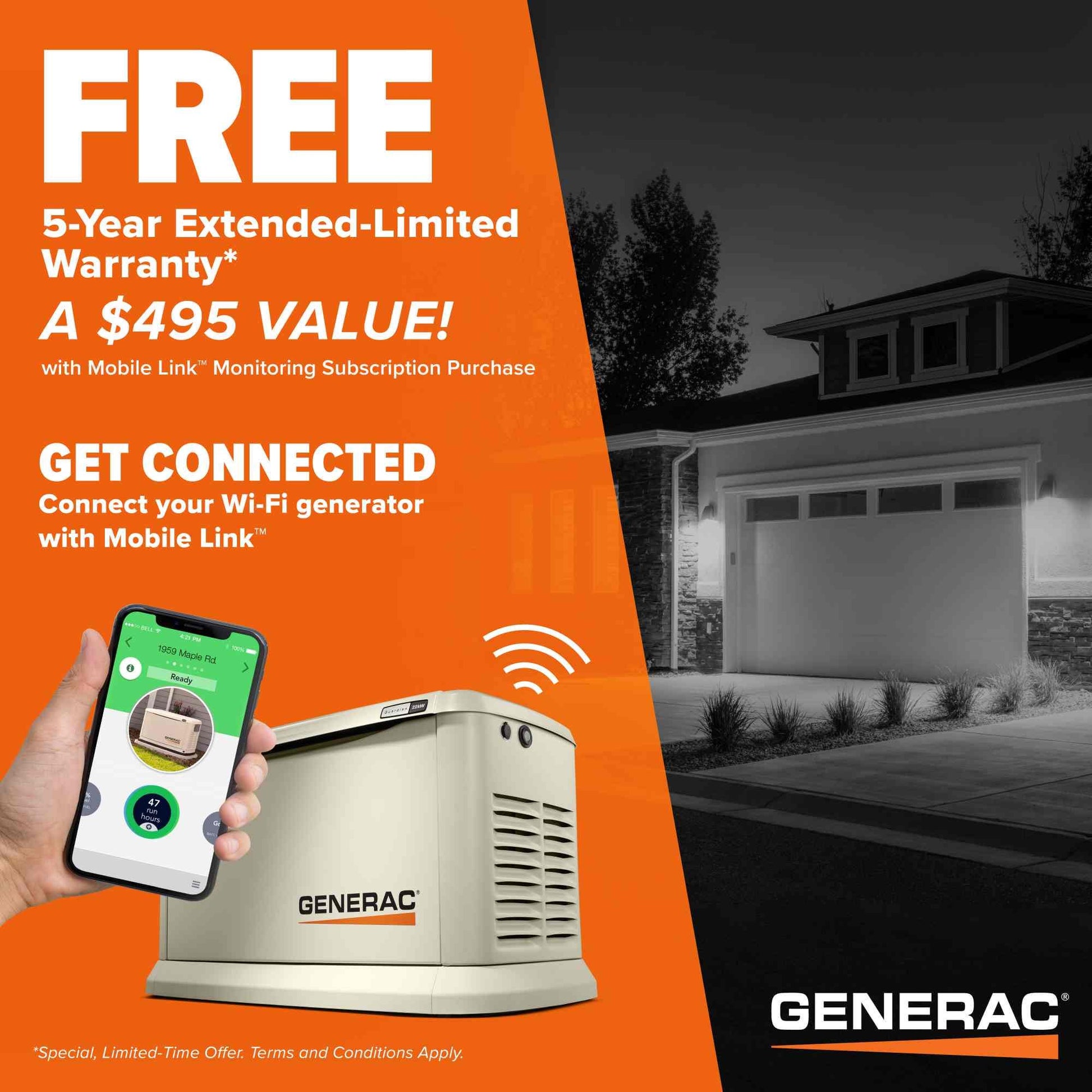 Generac 7209 Guardian 24kW Automatic Home Standby Generator Wi-Fi Enabled