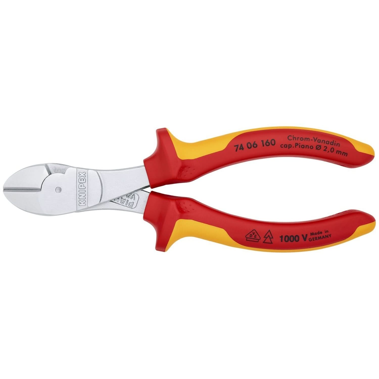 Knipex 74 06 160 High Leverage Diagonal Cutters-1000V Insulated
