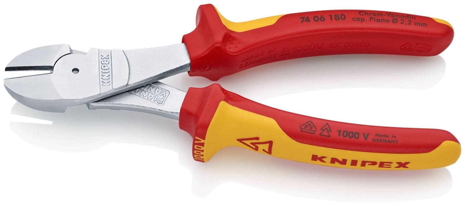 Knipex 74 06 180 High Leverage Diagonal Cutters-1000V Insulated