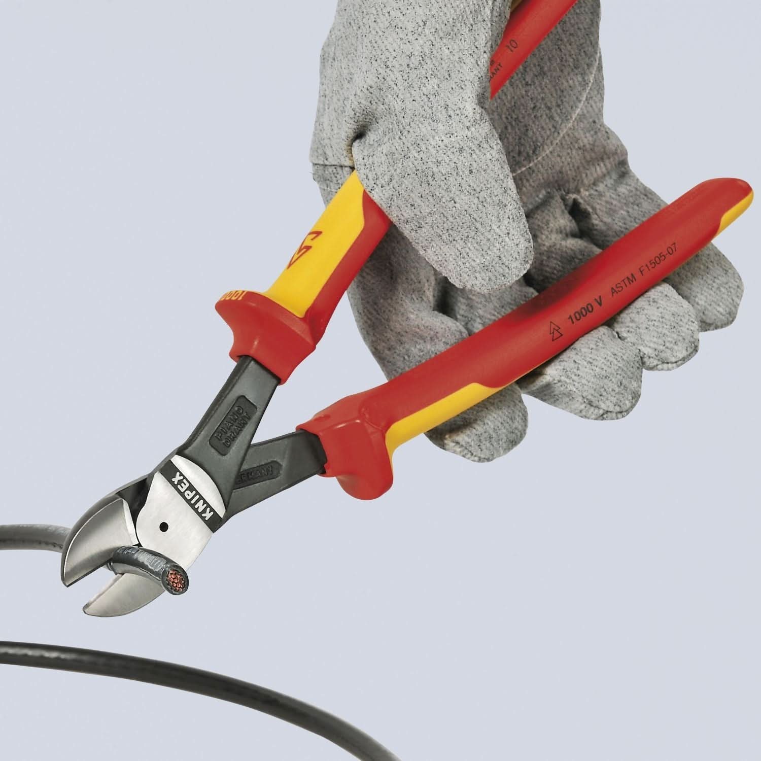 Knipex 74 06 180 High Leverage Diagonal Cutters-1000V Insulated