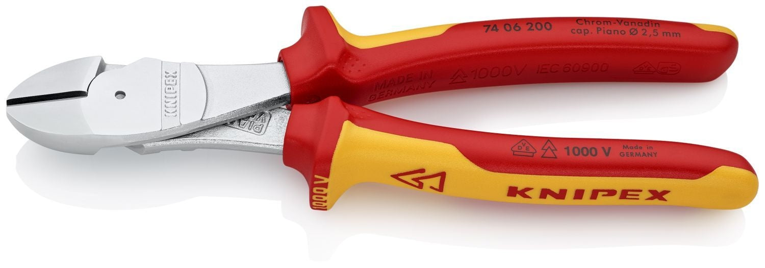 Knipex 74 06 200 High Leverage Diagonal Cutters-1000V Insulated