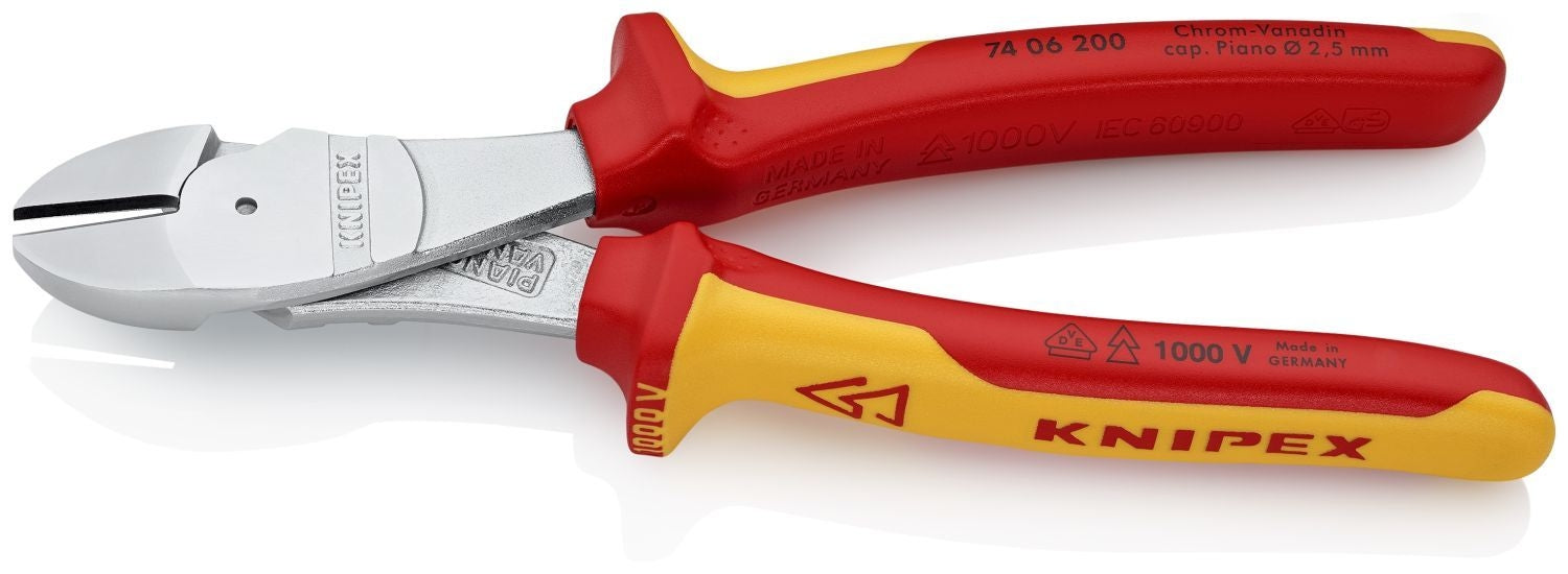 Knipex 74 06 200 High Leverage Diagonal Cutters-1000V Insulated