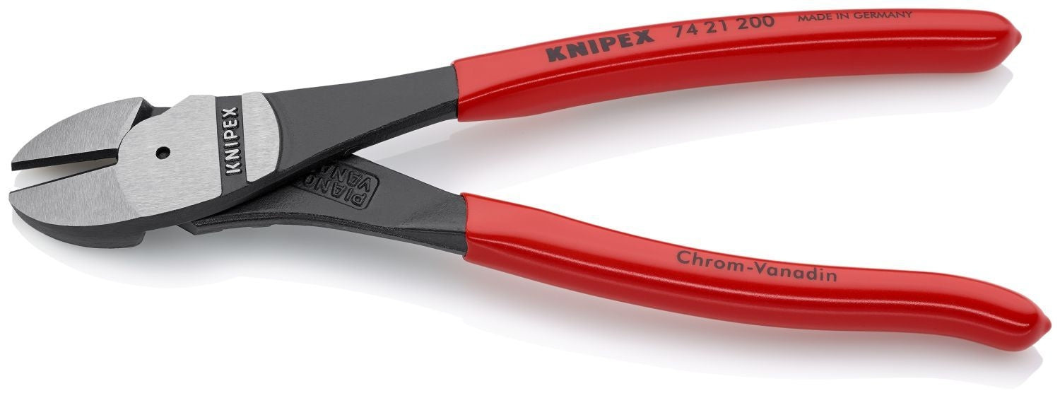 Knipex 74 21 200 High Leverage 12&deg; Angled Diagonal Cutters