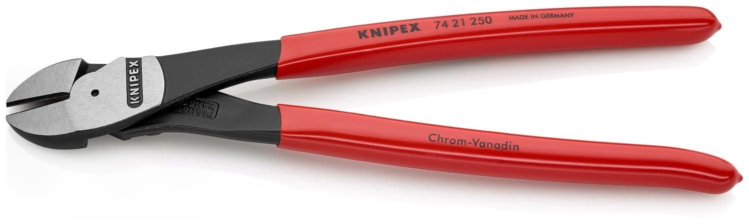 Knipex 74 21 250 High Leverage 12° Angled Diagonal Cutters