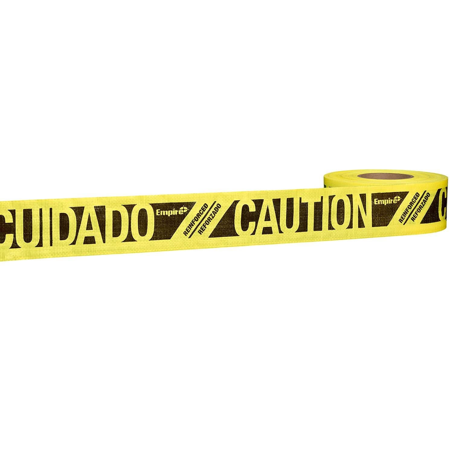Empire 76-0600 500-Foot Reinforced Yellow Barricade Tape - CAUTION/CUIDADO