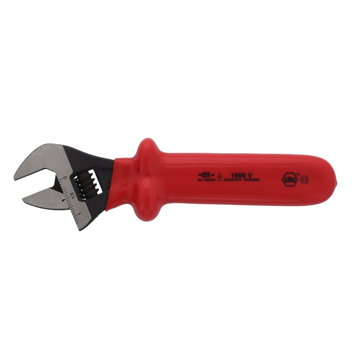 Wiha 76208 Insulated Adjustable Wrench, 8 in.