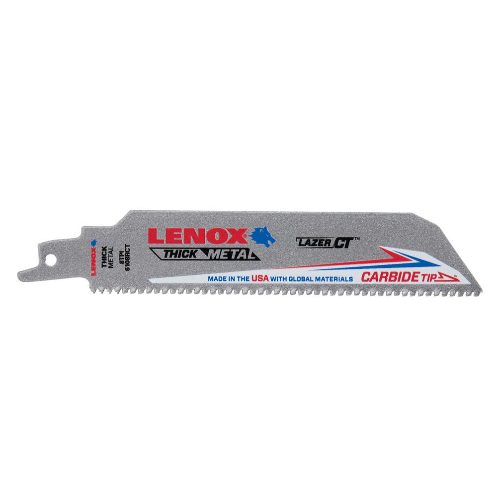 Lenox 2014220 6" x 1" x .050" Carbide Tip 8-TPI Reciprocating Saw Blade, 1-Pack
