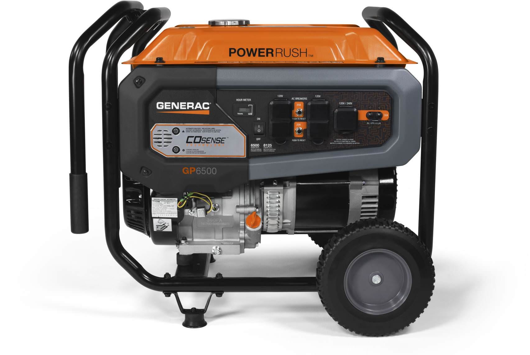 Generac 7683 GP6500 389 PR CO-Sense with Transfer Switch Outlet for Home Backup