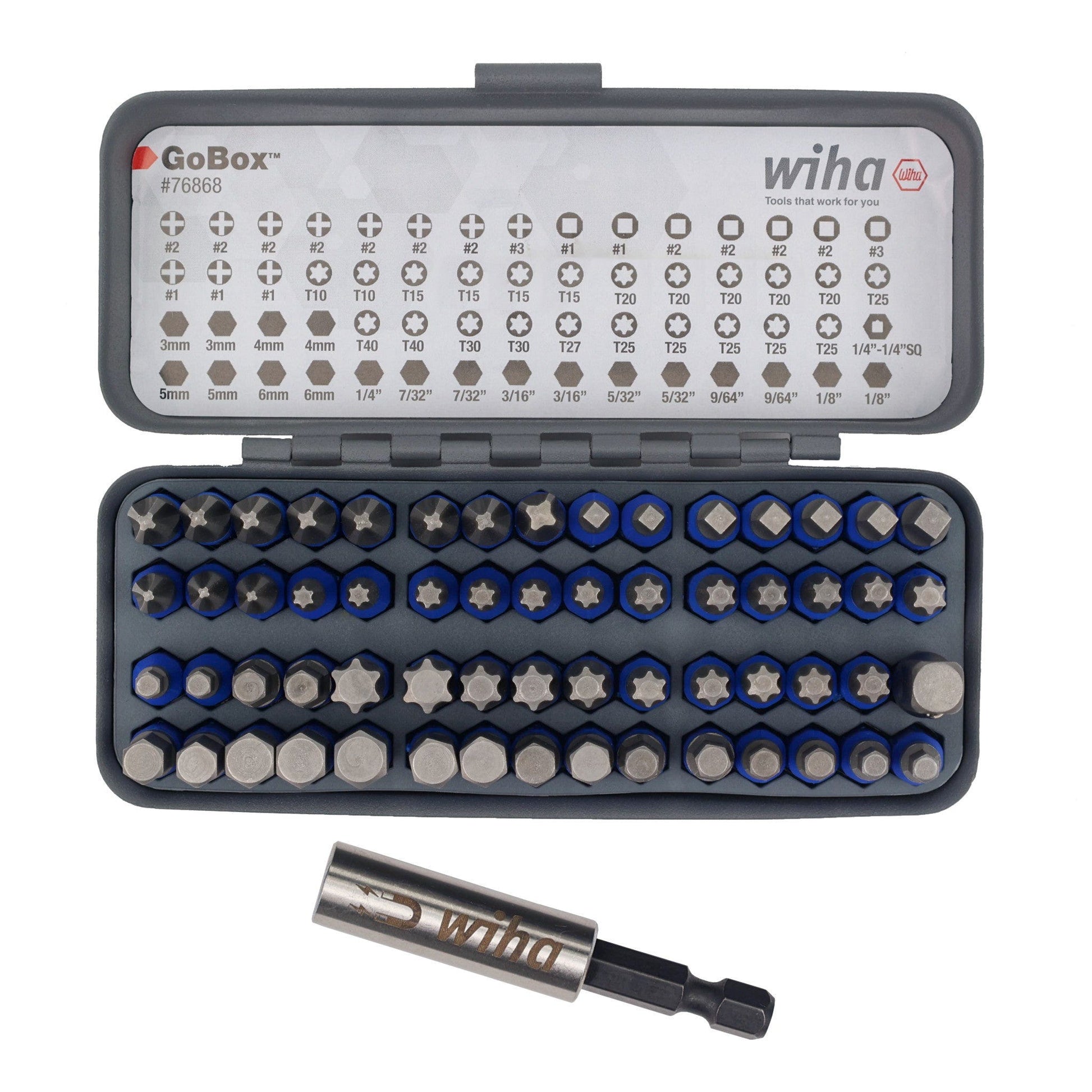 Wiha 76868 61-Piece TerminatorBlue GoBox Bit Set