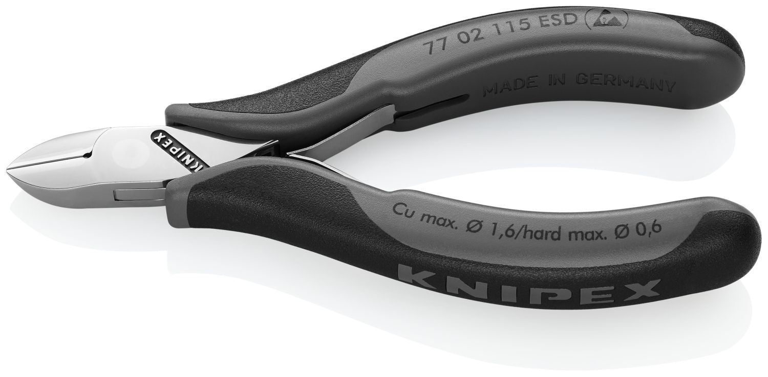 Knipex 77 02 115 ESD Electronics Diagonal Cutters-ESD Handles