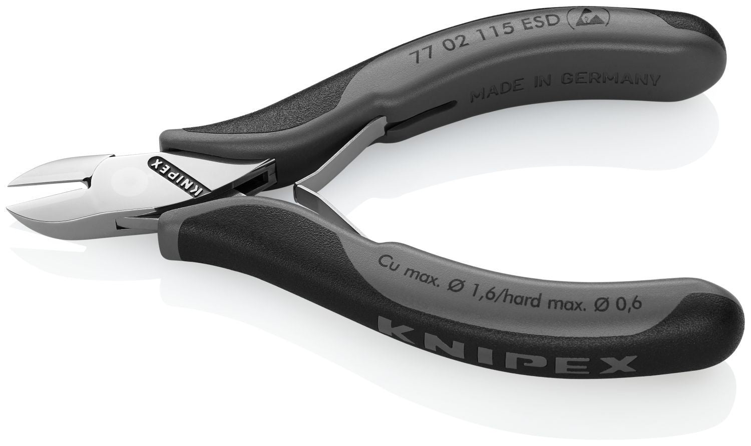 Knipex 77 02 115 ESD Electronics Diagonal Cutters-ESD Handles