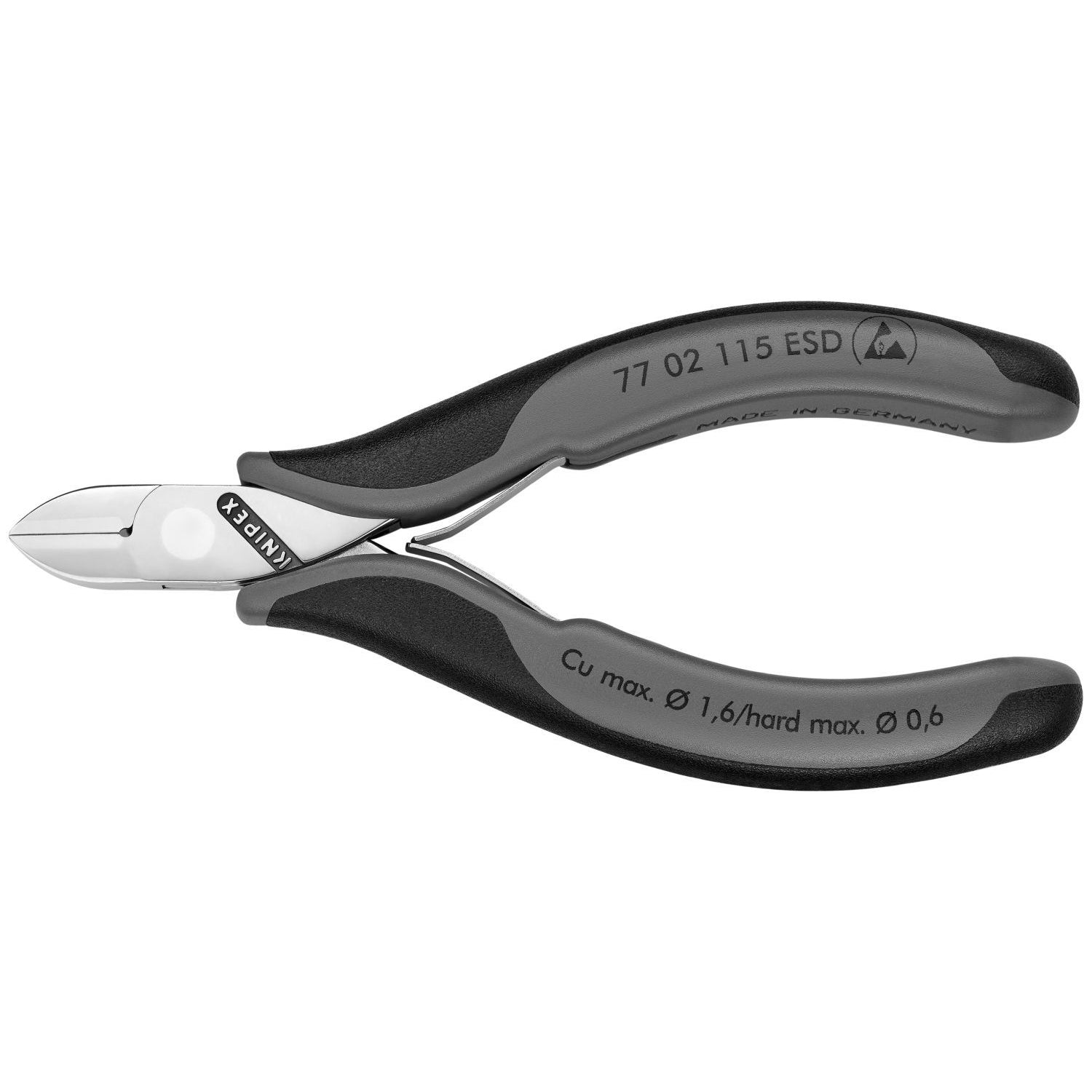 Knipex 77 02 115 ESD Electronics Diagonal Cutters-ESD Handles