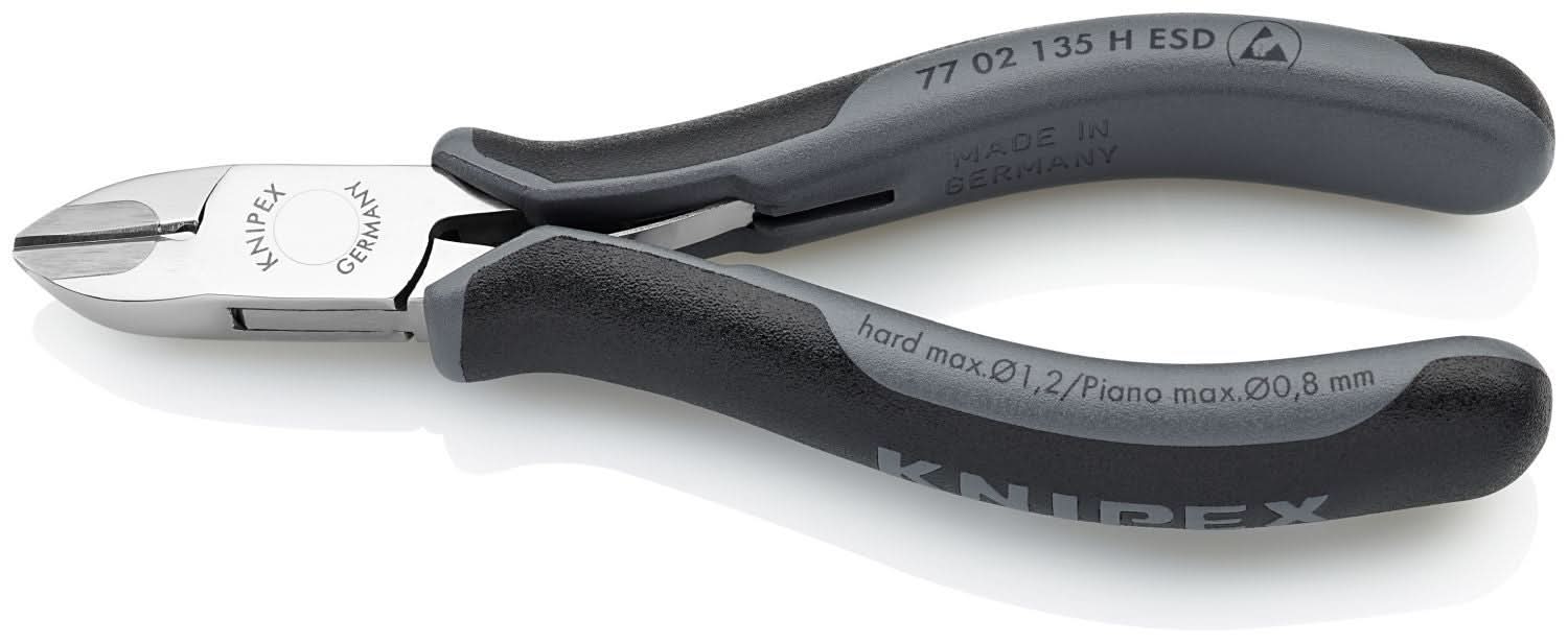 Knipex 77 02 135 H ESD Electronics Diagonal Cutters-Carbide Metal Cutting Edges-ESD Handles